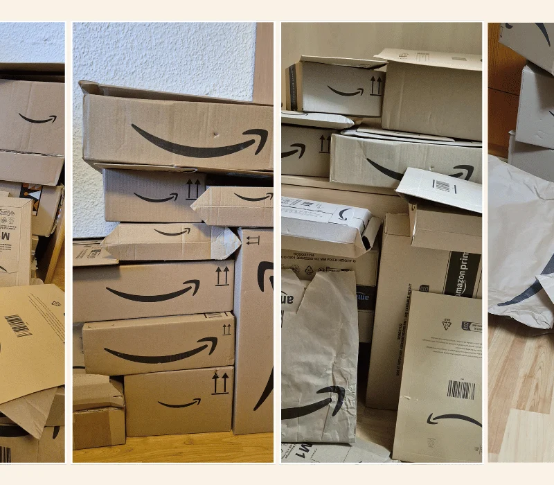 Bilder von Paketen von Amazon