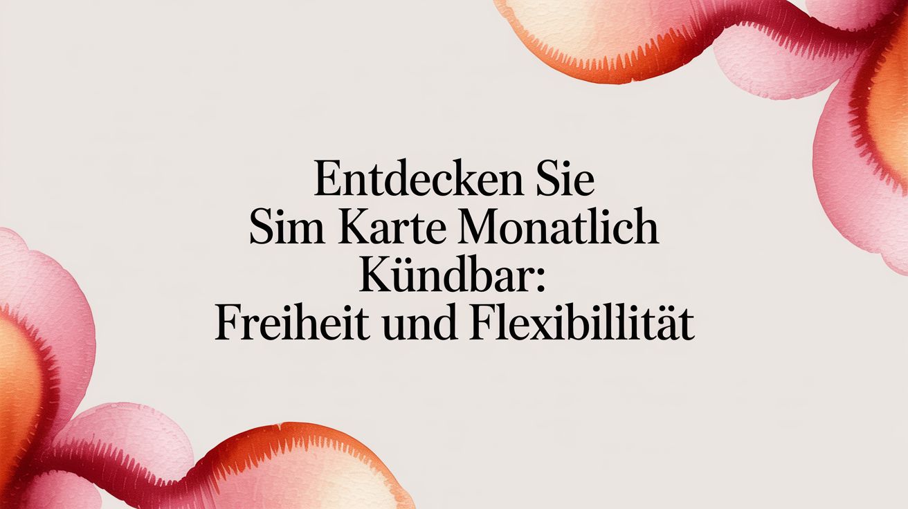 Entdecken Sie sim karte monatlich kündbar: Freiheit und Flexibilität