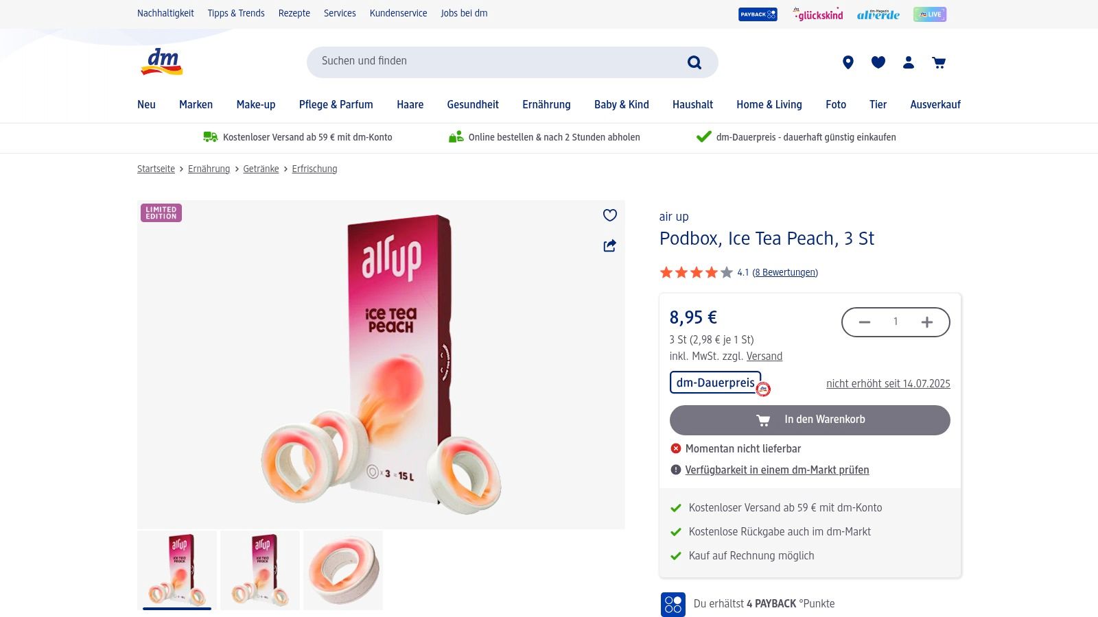 dm Drogerie (Online & Filiale) – Air‑up Pods