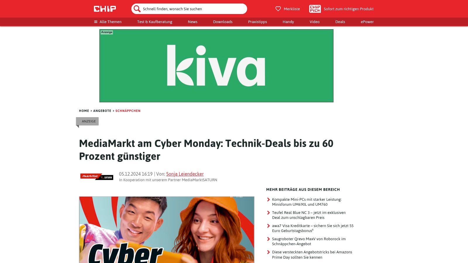 CHIP – Überblick und Preis‑Check zu MediaMarkt Cyber‑Week/Cyber‑Monday