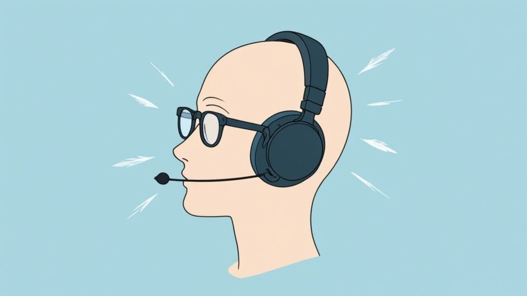 Ein Gamer sitzt konzentriert vor seinem Computer und trägt ein komfortables Gaming-Headset.