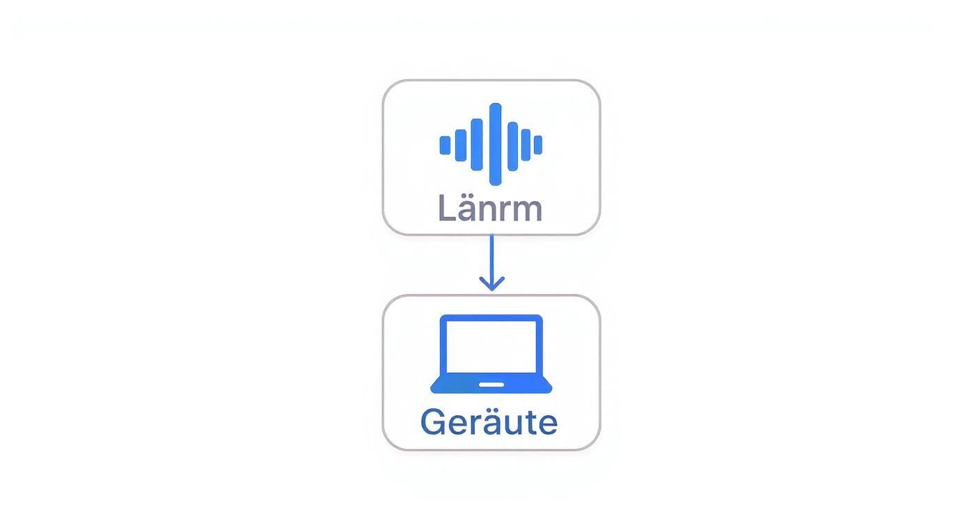 Eine Infografik, die als Entscheidungshilfe für Kopfhörer-Features dient, basierend auf Umgebungslärm und Anzahl der genutzten Geräte.